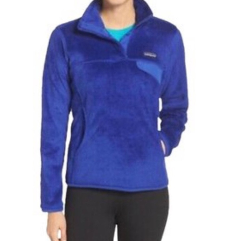 PATAGONIA WOMENS RE-TOOL SNAP-T FLEECE PULLOVER JACKET COBALT BLUE SMALL